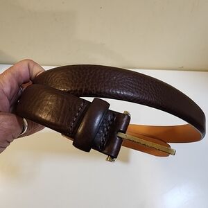 LAND'S END men's Brown Cow Leather Belt size 40